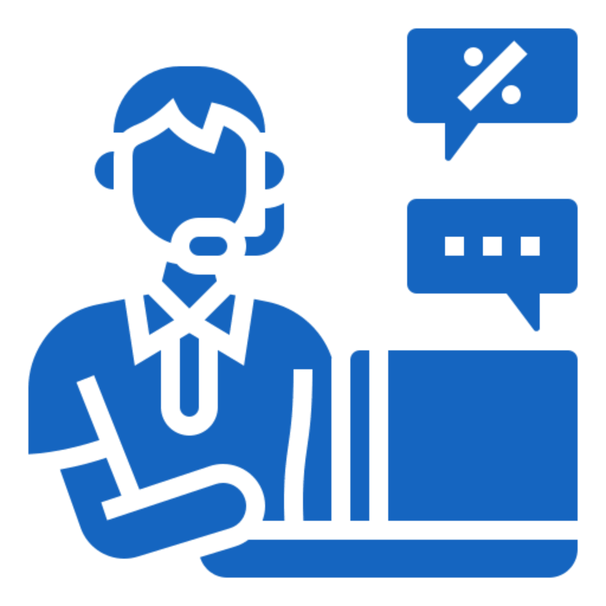 Tech support agent working laptop