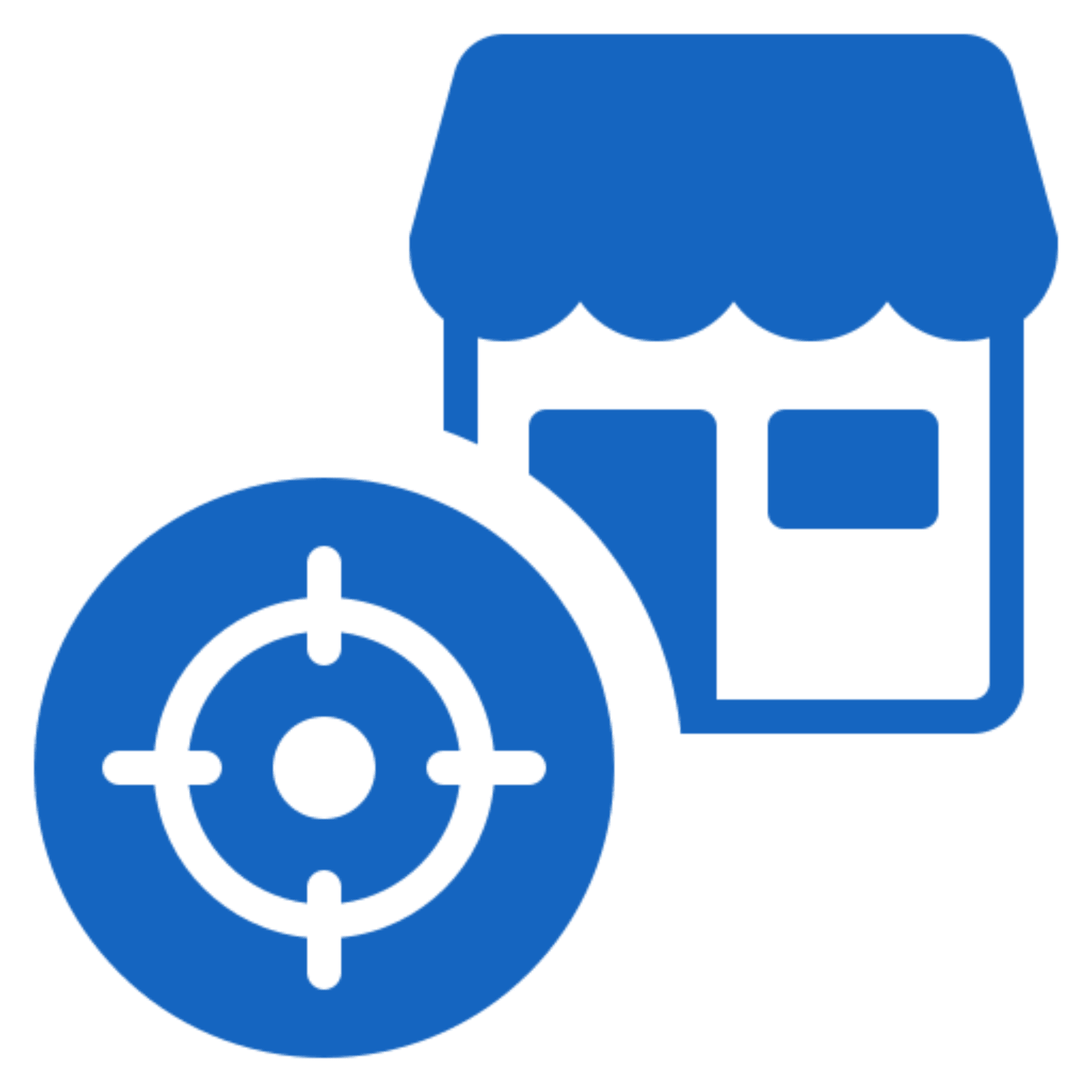 Store icon with target symbol